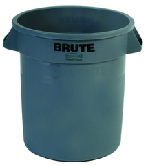 Brute - 10 Gallon Round Container - Double-ribbed base - Exact Industrial Supply