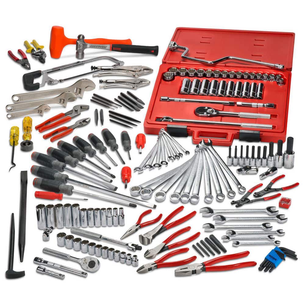 Combination Hand Tool Sets; Set Type: Master Tool Set; Container Type: Chest; Measurement Type: Inch & Metric; Container Material: Aluminum; Drive Size: 1/2; 3/8; Insulated: No; Hex Size (mm): 7; Case Type: Top Chest