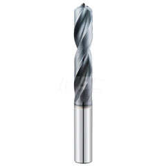 Screw Machine Length Drill Bit: 0.3906″ Dia, 135 °, Solid Carbide Ti-NAMITE-A Finish, Right Hand Cut, Spiral Flute, Straight-Cylindrical Shank, Series 143M