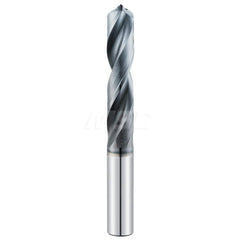 Screw Machine Length Drill Bit: 0.3189″ Dia, 135 °, Solid Carbide Ti-NAMITE-A Finish, Right Hand Cut, Spiral Flute, Straight-Cylindrical Shank, Series 143M