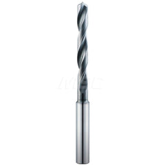 Jobber Length Drill Bit: 0.6102″ Dia, 135 °, Solid Carbide Ti-NAMITE-A Finish, 5.2362″ OAL, Right Hand Cut, Spiral Flute, Straight-Cylindrical Shank, Series 143M
