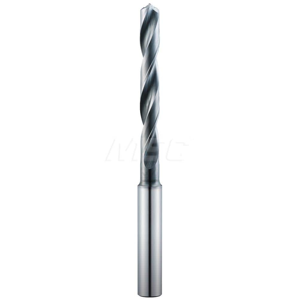 Jobber Length Drill Bit: 0.4844″ Dia, 135 °, Solid Carbide Ti-NAMITE-A Finish, 4.8819″ OAL, Right Hand Cut, Spiral Flute, Straight-Cylindrical Shank, Series 143M