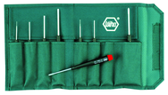 8 Piece - Precision Slotted & Phillips Screwdriver Set - #26199 - Slotted 1.0 - 4.0mm Phillips #000 - 1 - Canvas Pouch - Exact Industrial Supply