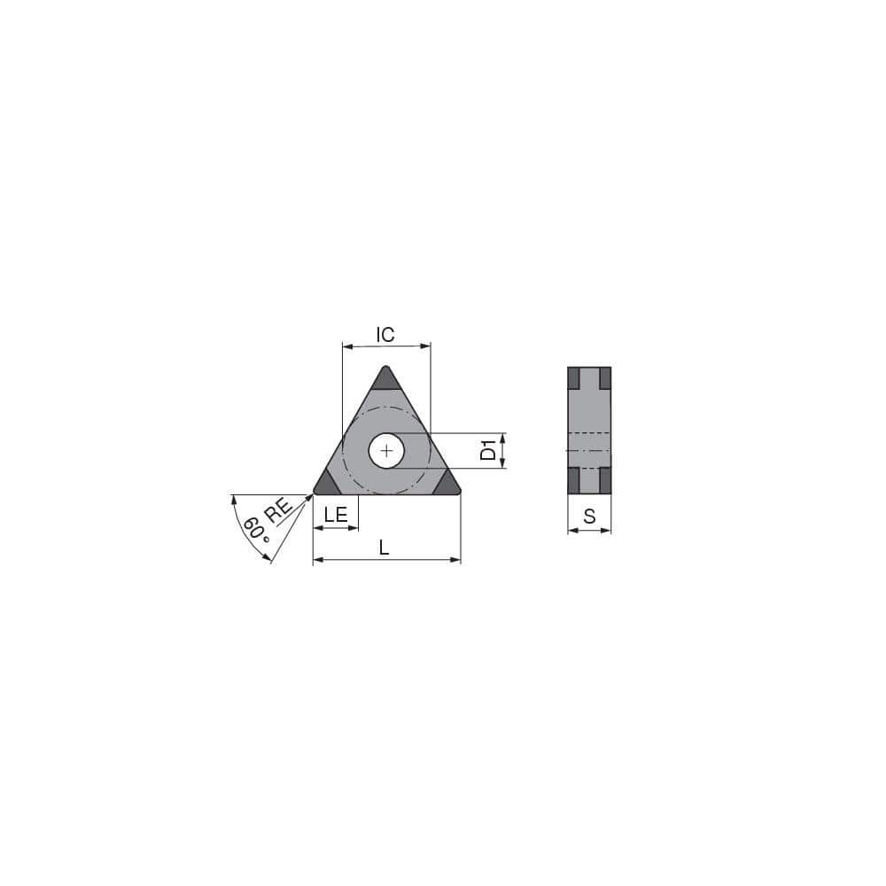 Turning Insert:  TNGA331TN011EM3,  Polycrystalline Cubic Boron Nitride TiCN Finish,  Neutral,  0.0157″ Corner Radius,  60.0 &deg N/A Triangle,  Series  TNGA