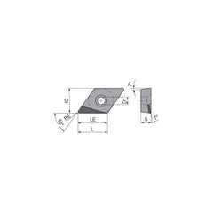 Turning Insert:  DCGT32.52FR_A7 CTDPD20,  Polycrystalline Diamond Uncoated Finish,  Right Hand,  0.0315″ Corner Radius,  55.0 &deg N/A Diamond,  Series  DCGT