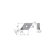 Turning Insert:  DCGT3255FNA3CB2,  Polycrystalline Diamond Diamond Coating Finish,  Neutral,  0.0079″ Corner Radius,  55.0 &deg N/A Diamond,  Series  DCGT