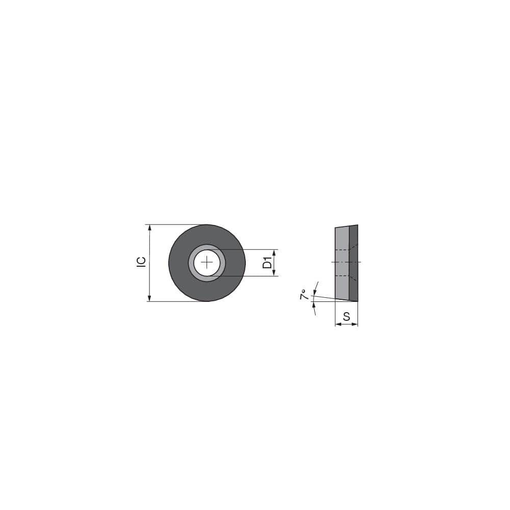 Turning Insert:  RCGW1003M0FNF10,  Polycrystalline Diamond Uncoated Finish,  Neutral,  0.2362″ Corner Radius,  0.0 &deg N/A Round,  Series  RCGW