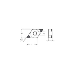 Turning Insert:  PDNGA443SN014EB3,  Polycrystalline Cubic Boron Nitride TiN Finish,  Neutral,  1/2″ Inscribed Circle,  0.0472″ Corner Radius,  55.0 &deg N/A Diamond,  Series  DNGA