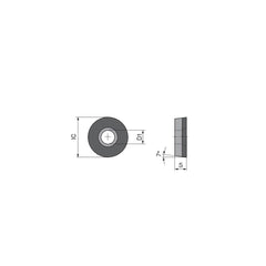 Turning Insert:  RCGW0803M0FNF8 CTDPS30,  Polycrystalline Diamond Uncoated Finish,  Neutral,  0.1575″ Corner Radius,  0.0 &deg N/A Round,  Series  RCGW