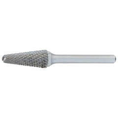 Burrs; Head Material: Carbide; Head Shape: Tree with Radius; Tooth Style: Diamond Cut; Cutting Diameter (Inch): 0.3750; Shank Diameter (mm): 0.2500; Overall Length: 6.00; Finish: Uncoated; Maximum Rpm: 63000.000
