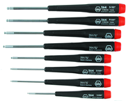 8 Piece - .050 - 5/32" - Precision Ball End Hex Inch Screwdriver Set - Exact Industrial Supply