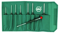 8 Piece - .050 - 5/32" - Precision Ball End Hex Inch Screwdriver Set in Canvas Pouch - Exact Industrial Supply