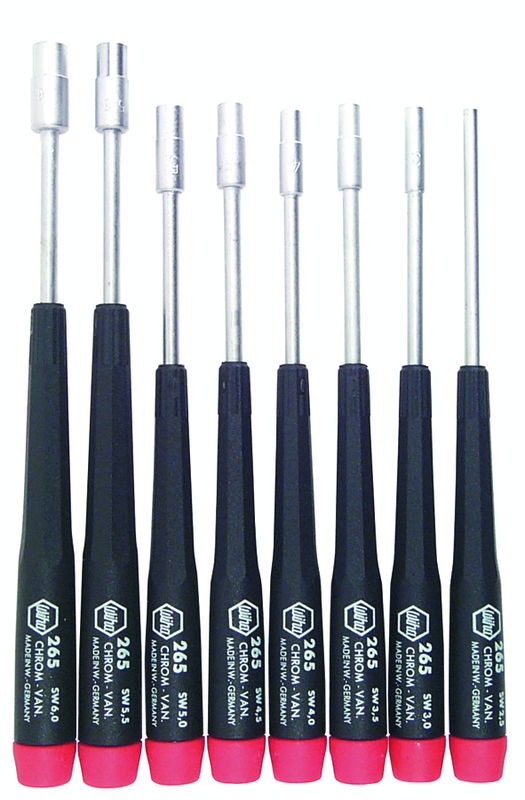 8 Piece - 2.5mm - 6.0mm - Precision Metric Nut Driver Set - Exact Industrial Supply