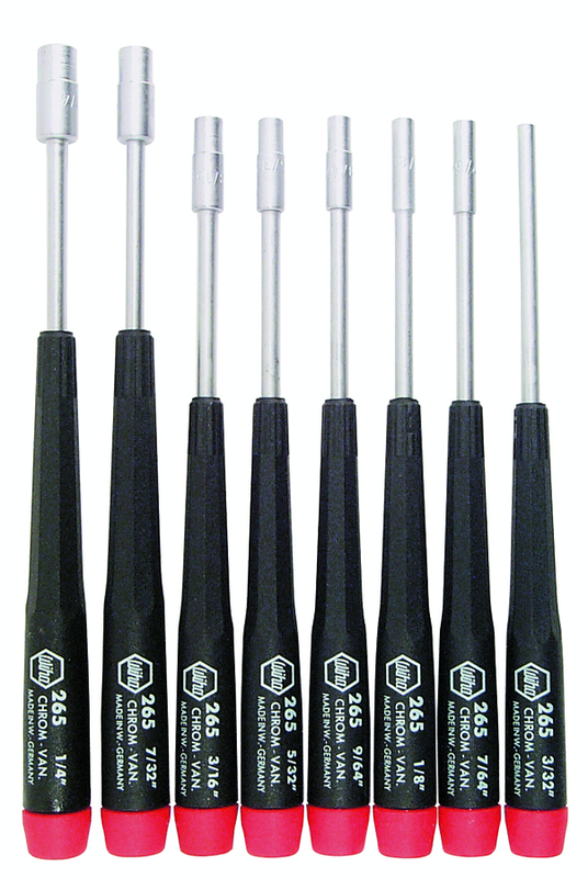 8 Piece - 3/32 - 1/4" - Precision Inch Nut Driver Set - Exact Industrial Supply