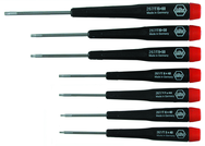 7 Piece - T5; T6; T7; T8 x 40mm; T9; T110x 50mm; T15 x 60mm - Precision Torx Screwdriver Set - Exact Industrial Supply