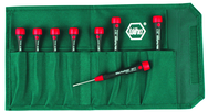8 Piece - T1; T2; T3; T4; T5; T6; T7; T8 x 40mm - PicoFinish Precision Torx Screwdriver Set in Canvas Pouch - Exact Industrial Supply