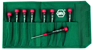 8 Piece - T5; T6; T7; T8 x 40mm; T9; T10 x 50mm; T15; T20 x 60mm - PicoFinish Precision Torx Screwdriver Set in Canvas Pouch - Exact Industrial Supply
