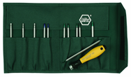 12 Piece - System 4 ESD Safe Drive-Loc Interchangeable Set - #26985 - Slotted 1.5 - 4.0 and Phillips #000 - 1 and Torx® T1-T15 - Canvas Pouch - Exact Industrial Supply