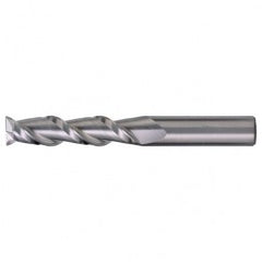 3/16″ × 3/16″ × 9/16″ × 2″ RHS / RHC Solid Carbide 2-Flute Square End High-Performance End Mill for Aluminum - Bright - Exact Industrial Supply