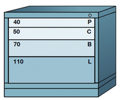 Desk-Standard Cabinet - 4 Drawers - 30 x 28-1/4 x 26-7/8" - Multiple Drawer Access - Exact Industrial Supply