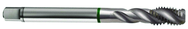 M12x1.75 6H 3-Flute Cobalt Green Ring Full Bottom 40 degree Spiral Flute Tap-Bright - Exact Industrial Supply