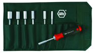 8 Piece - Drive-Loc VI Interchangeable Set Nut Wiha Driver Inch - #28196 - Includes: 3/16; 1/4; 5/16; 11/32; 3/8; 7/16 and 1/2" - Canvas Pouch - Exact Industrial Supply