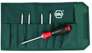 6 Piece - Drive-Loc VI Interchangeable Set - #28197 - Includes: Security Torx® T6s x T8s; T7s x T9s; T10s x T15s; T20s x T25s; T30s x T40s - Canvas Pouch - Exact Industrial Supply