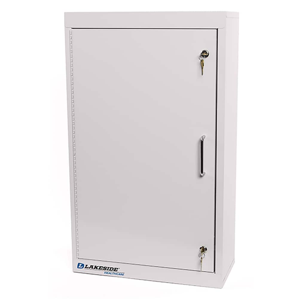Lakeside - Medicine Cabinets; Mounting Style: Wall Mounted ; Material: Powder Coated Steel ; Height (Inch): 30 ; Width (Inch): 8 ; Depth (Inch): 18 ; Number of Shelves: 2 - Exact Industrial Supply