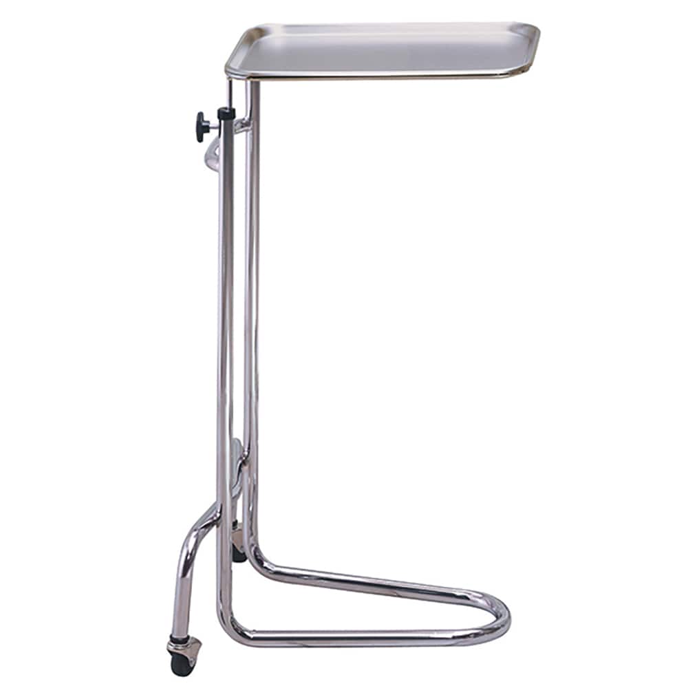Lakeside - Emergency Preparedness Supplies; Type: Mayo Stand ; Contents/Features: Stainless Steel Tray is Removable Ror Sanitation; Tray Height is Adjustable (34" to 53") With Convenient Twist Knob on Upright; Tray is 19-1/4" x 12-1/2"; U-Shaped Base Min - Exact Industrial Supply