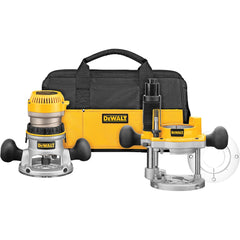 DeWALT - Router Kits; Router Type: Fixed/Plunge Combination ; Speed (RPM): 24000 ; Collet Size (Inch): 1/2; 1/4 ; Includes 1: DW618M motor pack; DW6184 fixed base; DW6182 plunge base; 1/4" and 1/2" collets; Wrench; Large hole sub base; Vacuum adapter; So - Exact Industrial Supply