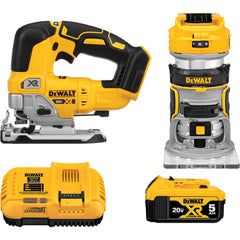 DeWALT - Cordless Tool Combination Kits; Voltage: 20 ; Tools: Jig Saw ; Battery Chemistry: Lithium Ion ; Battery Series: 20V MAX ; Battery Included: Yes ; Number of Batteries: 1 - Exact Industrial Supply