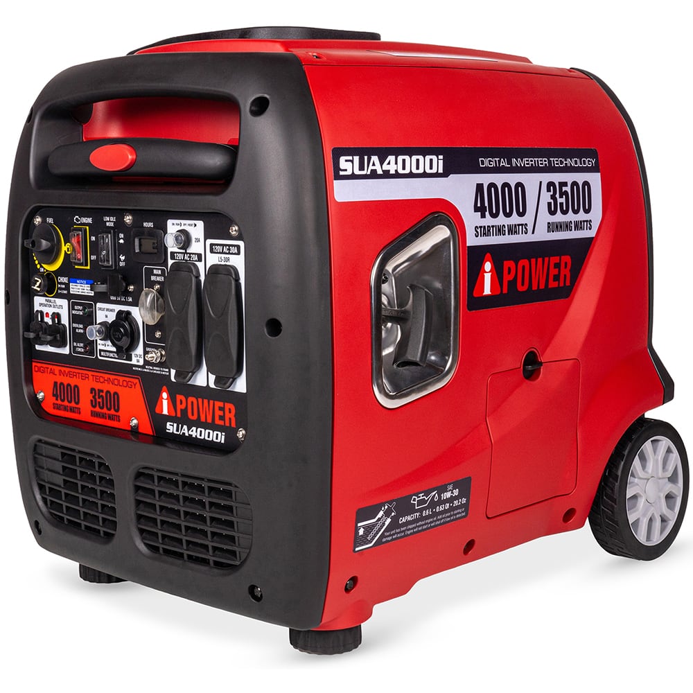 AI Power - Portable Power Generators; Fuel Type: Gasoline ; Starting Method: Manual ; Wattage: 4000 ; Wattage (kW): 3.5 ; Run Time Full Load (Hours): 5.00 ; Horsepower (HP): 5.4 - Exact Industrial Supply