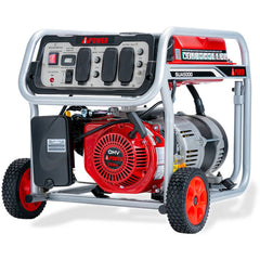 AI Power - Portable Power Generators; Fuel Type: Gasoline ; Starting Method: Manual ; Wattage: 5000 ; Wattage (kW): 5 ; Run Time Full Load (Hours): 6.00 ; Horsepower (HP): 7.5 - Exact Industrial Supply