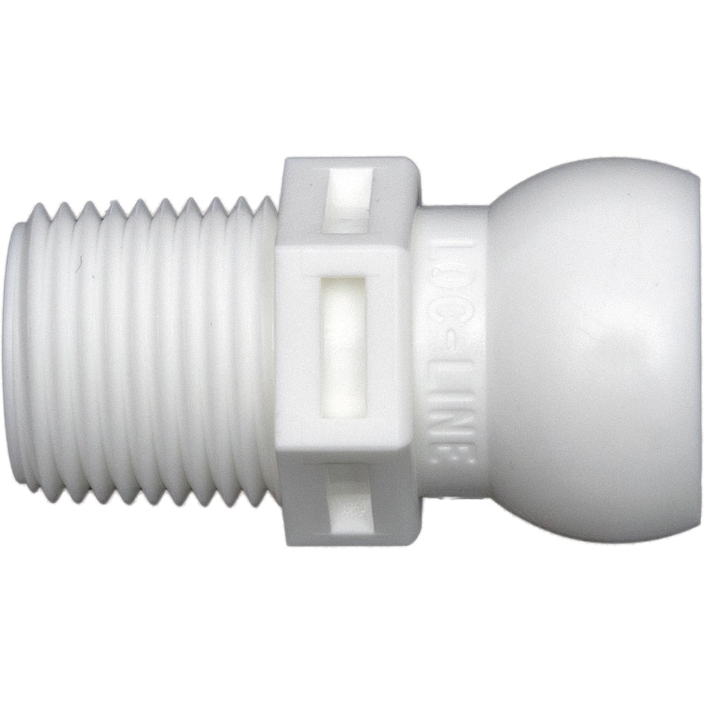 Loc-Line - Coolant Hose Adapters, Connectors & Sockets; Type: Connector ; Hose Inside Diameter (Inch): 1/2 ; Thread Type: NonThreaded ; Connection Type: 3/8 NPT ; Body Material: Acetal ; Maximum Flow Rate (GPM): 7.92 - Exact Industrial Supply