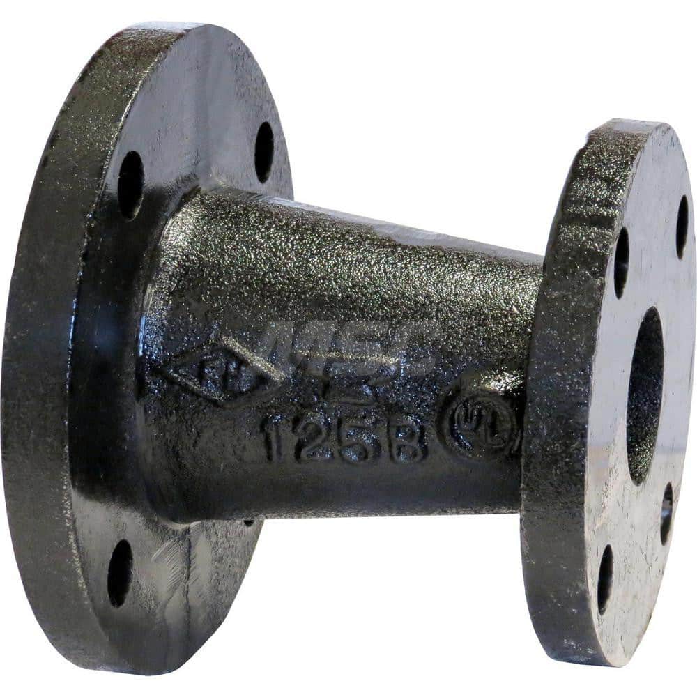 Black Concentric Reducer: 2 x 1-1/2″, 125 psi, Threaded Cast Iron, Black Finish, Class 125