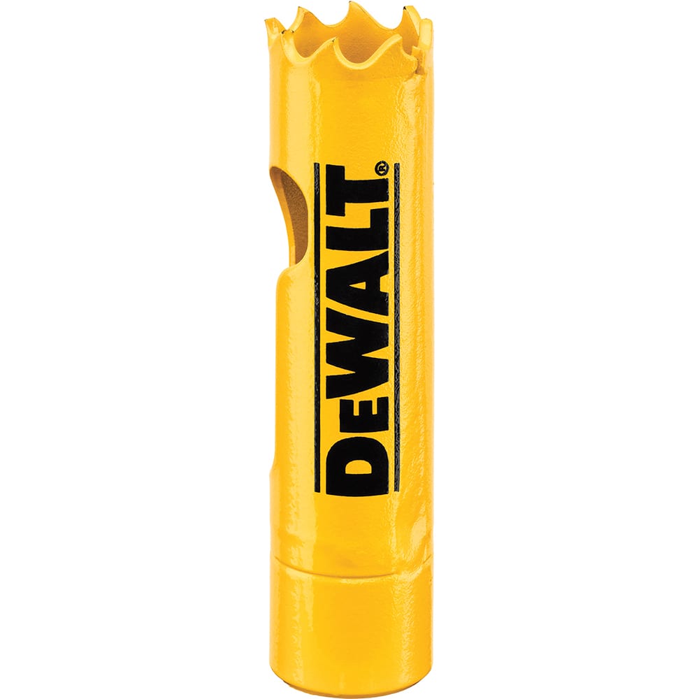 DeWALT - Hole Saws; Saw Diameter (Inch): 9/16 ; Cutting Depth (Inch): 1-3/4 ; Saw Material: Bi-Metal ; Cutting Edge Style: Toothed Edge ; Material Application: Metal; Plastic; Wood