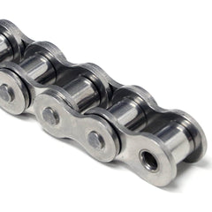 Shuster - 50SS-1RIVX10, 5/8" Pitch, ANSI 50SS, Stainless Steel Roller Chain - Exact Industrial Supply