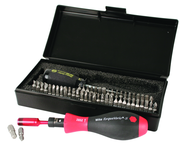 53 Piece - TorqueVario-S Handle 10-50 In/Lbs Handle - #28595 - Includes: Slotted; Phillips; Torx®; Hex Inch & Metric; Pozi; Torq Set and Triwing Bits - Storage Box - Exact Industrial Supply