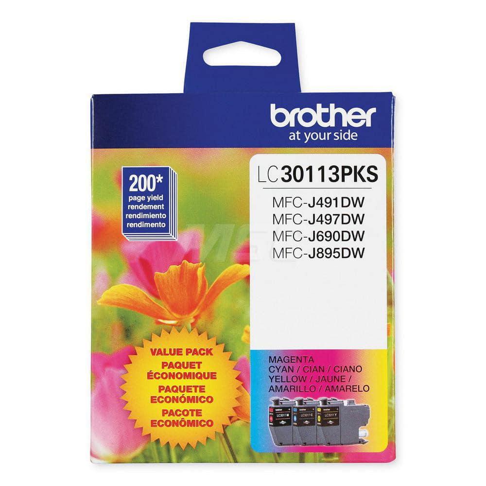 Brother - Office Machine Supplies & Accessories; Office Machine/Equipment Accessory Type: Ink Cartridge ; For Use With: MFC-J491DW; MFC-J497DW; MFC-J690DW; MFC-J895DW ; Color: Cyan; Magenta; Yellow - Exact Industrial Supply