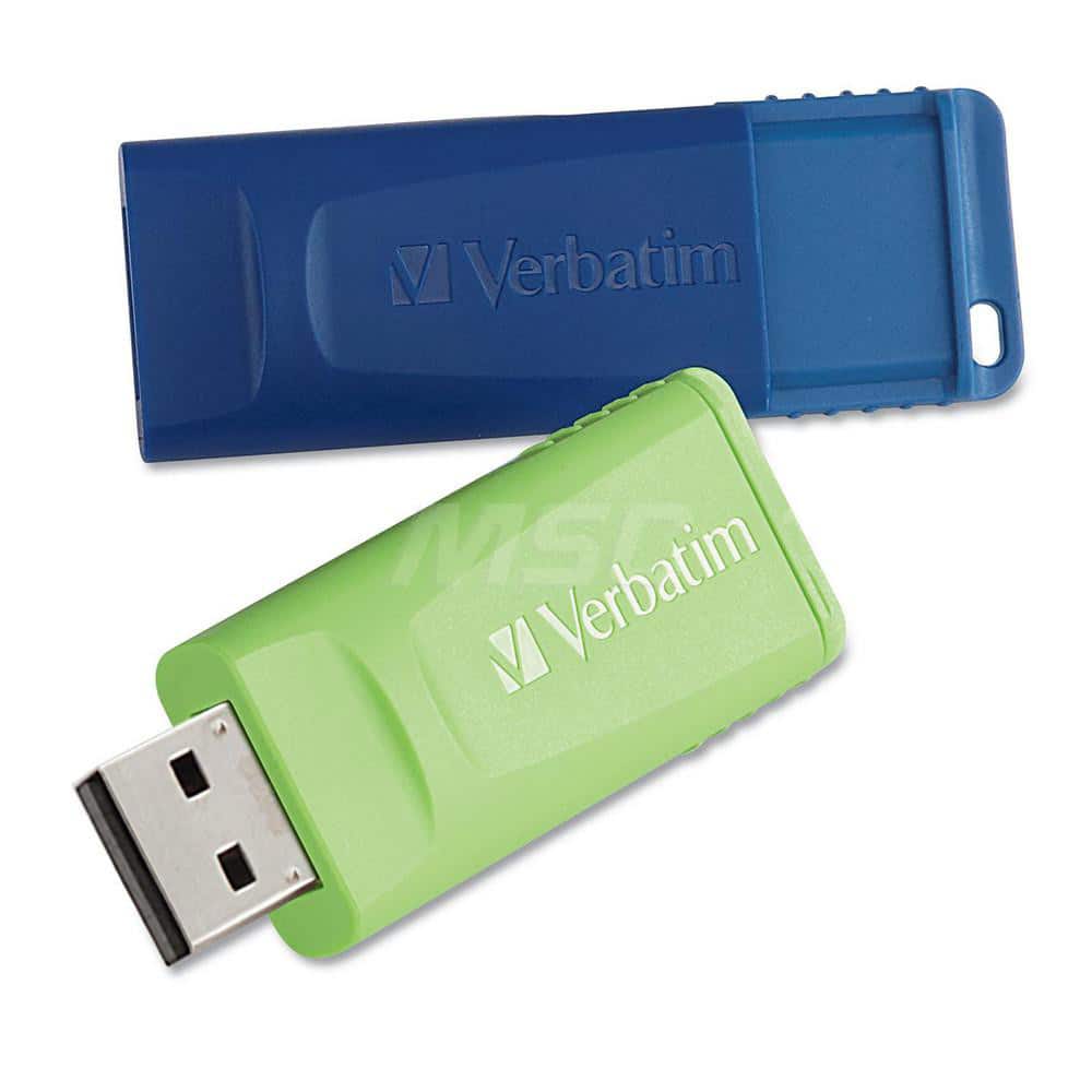 Verbatim - Office Machine Supplies & Accessories; Office Machine/Equipment Accessory Type: Flash Drive ; For Use With: Windows XP Vista & 7 & Higher; Mac OS X 10.1 & Higher; Linux kernel 2.6 & Higher ; Color: Blue; Green - Exact Industrial Supply