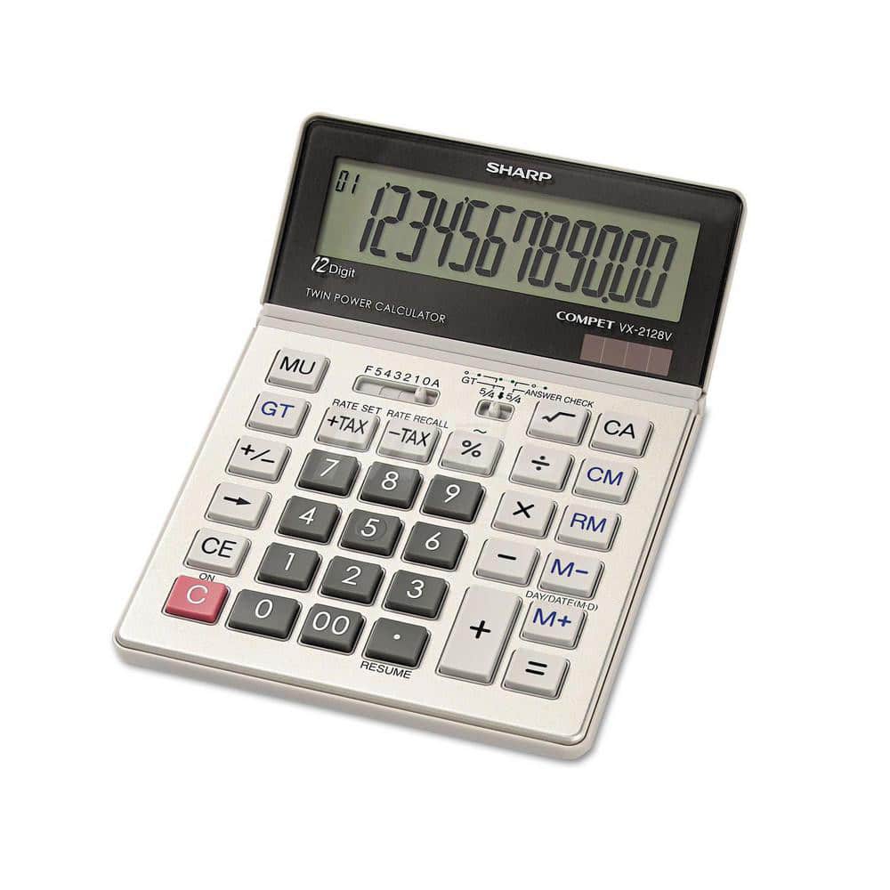 Victor - Calculators; Type: Desktop Calculator ; Type of Power: Battery; Solar ; Display Type: 12-Digit LCD ; Color: Silver ; Display Size: 22mm ; Width (Decimal Inch): 5.5000