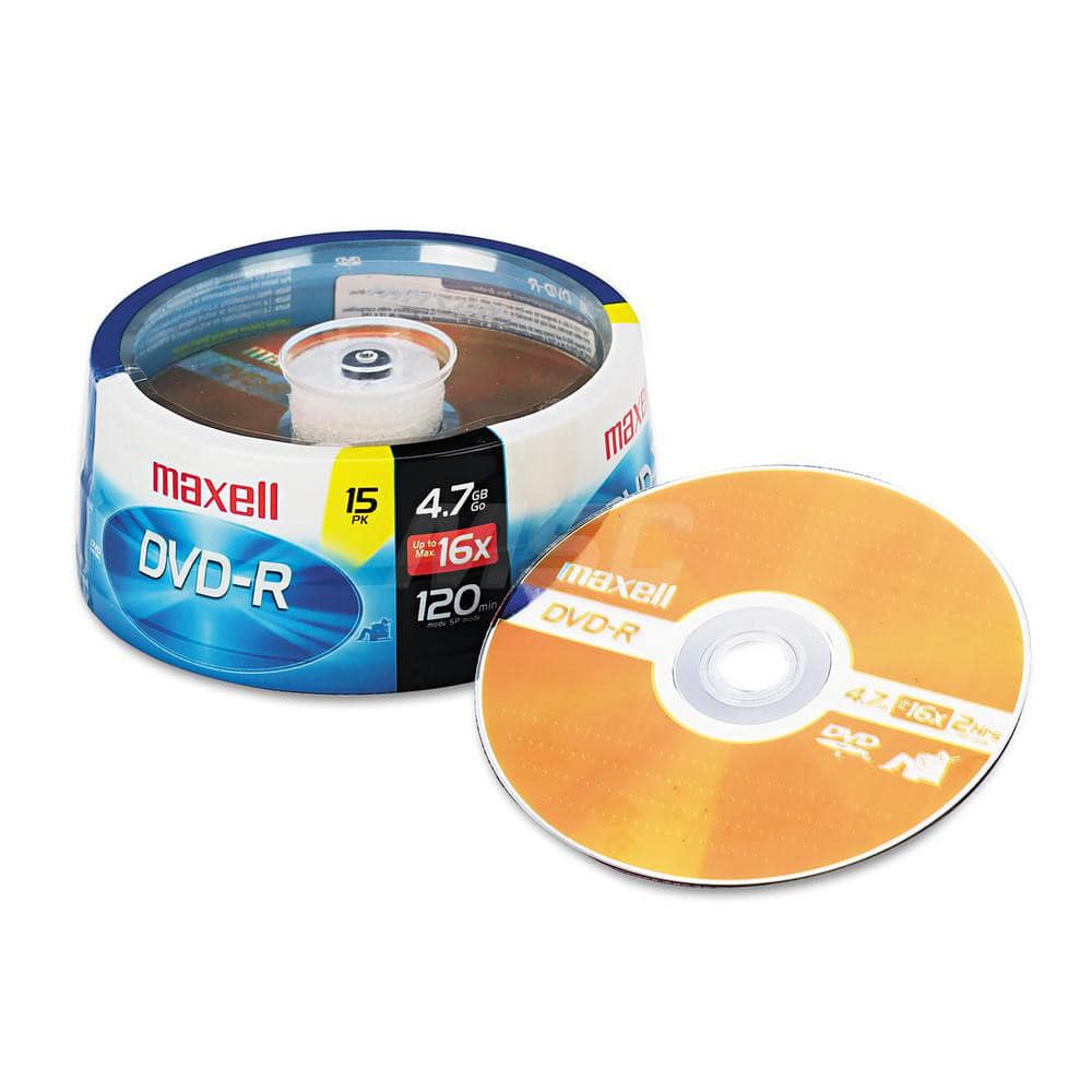 Maxell - Office Machine Supplies & Accessories; Office Machine/Equipment Accessory Type: DVD+R Disc ; For Use With: General Purpose DVD-R/RW; DVD-RAM/R; DVD-Multi Drives/Recorders; Dual DVD?RW/R Drives; Read Compatible With DVD-ROM; DVD-Video; DVD-Audio - Exact Industrial Supply