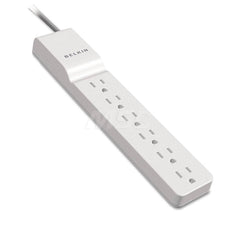 Belkin - Power Outlet Strips; Amperage: 15 ; Voltage: 125 ; Number of Outlets: 6 ; Material: Plastic ; Mounting Type: Floor ; Cord Length (Feet): 8