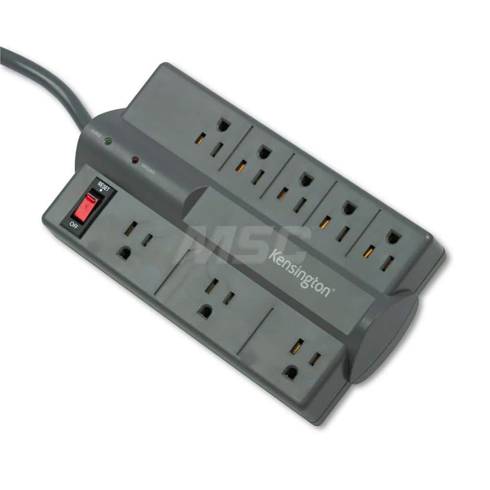ACCO - Power Outlet Strips; Amperage: 15 ; Voltage: 120 ; Number of Outlets: 8 ; Material: ABS Plastic ; Mounting Type: Wall ; Cord Length (Feet): 6 - Exact Industrial Supply