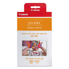 Canon - Office Machine Supplies & Accessories; Office Machine/Equipment Accessory Type: Ink & Paper Combo ; For Use With: SELPHY CP1300 Black Wireless Compact Photo Printer & Battery Pack Bundle; PCP-CP400; SELPHY CP910 White Wireless; SELPHY CP910 Black - Exact Industrial Supply