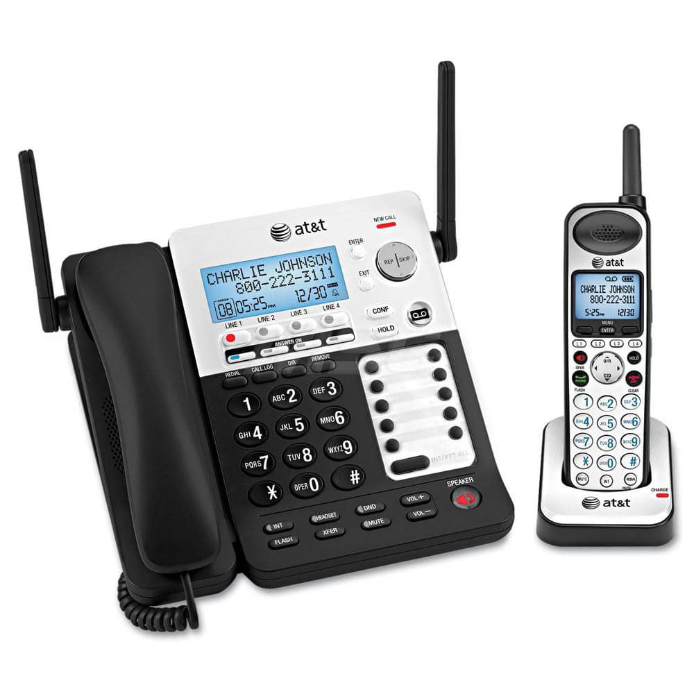 vtech - Office Machine Supplies & Accessories; Office Machine/Equipment Accessory Type: 4-Line Phone/Answering System ; For Use With: Office Use ; Contents: 1 Corded/1 Cordless Handset ; Color: Silver; Black - Exact Industrial Supply