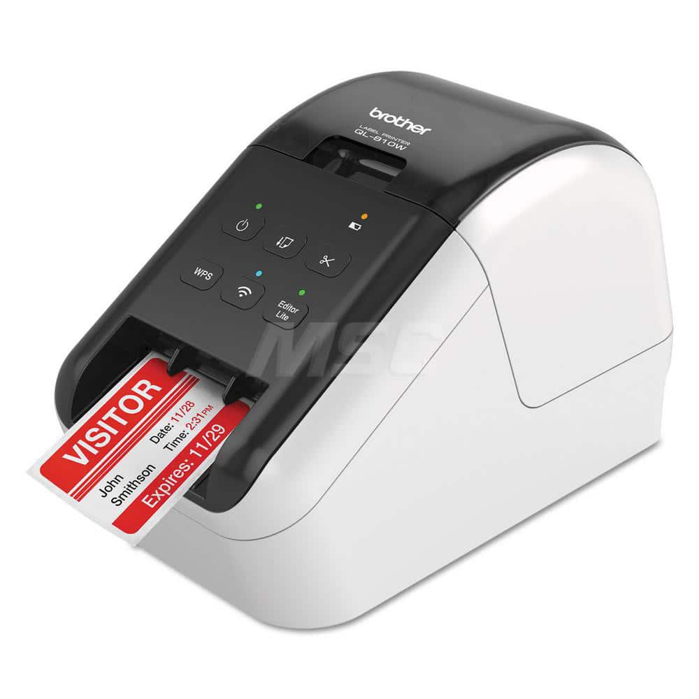 Brother - Office Machine Supplies & Accessories; Office Machine/Equipment Accessory Type: Label Printer ; For Use With: Mac OS X 10.10.5-10.12; Windows Server 2008; Vista; 7; 8; 8.1; Server 2012; 10 ; Contents: AC Power Cable; DK-1201 Diecut Address Labe - Exact Industrial Supply