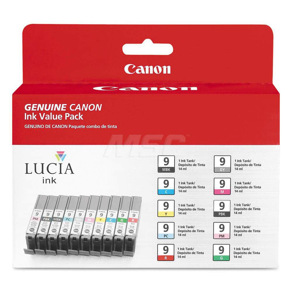 Canon - Office Machine Supplies & Accessories; Office Machine/Equipment Accessory Type: Ink ; For Use With: PIXMA Pro9500 Mark II ; Color: Cyan; Gray; Green; Magenta; Matte Black; Photo Black; Photo Cyan; Photo Magenta; Red; Yellow - Exact Industrial Supply