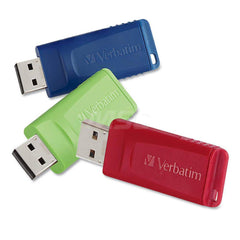 Verbatim - Office Machine Supplies & Accessories; Office Machine/Equipment Accessory Type: Flash Drive ; For Use With: Windows XP Vista & 7 & Higher; Mac OS X 10.1 & Higher; Linux kernel 2.6 & Higher ; Storage Capacity: 16GB ; Color: Blue; Green; Red - Exact Industrial Supply