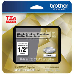 Brother - Office Machine Supplies & Accessories; Office Machine/Equipment Accessory Type: Label Tape ; For Use With: P-touch Label Makers ; Color: Black Print on Premium Matte Clear